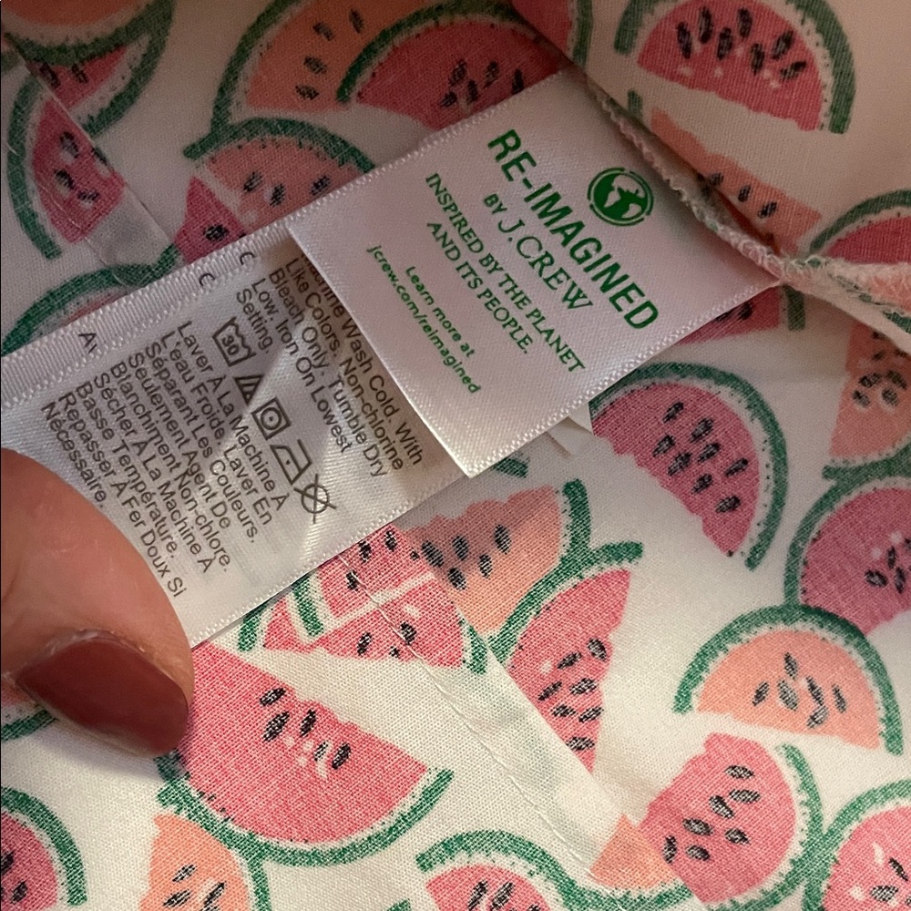 J. Crew Sleeveless Watermelon-Print Collared Blouse - Pink & White - Picture 6 of 10